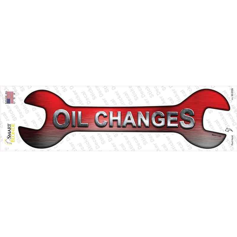 Oil Changes Novelty Wrench Sticker Decal