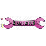 Biker Bitch Pink Novelty Wrench Sticker Decal