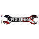 Freedom With American Flag Novelty Wrench Sticker Decal