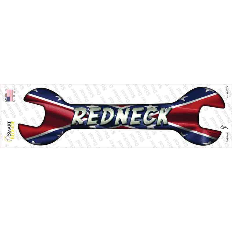 Redneck With Confederate Flag Novelty Wrench Sticker Decal