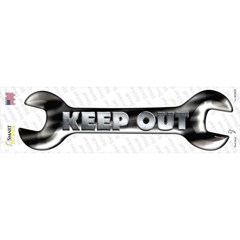 Keep Out Novelty Wrench Sticker Decal