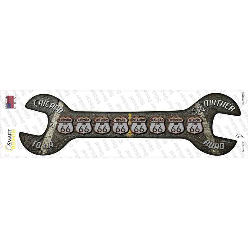 Route 66 Black Top Novelty Wrench Sticker Decal