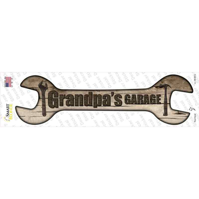 Grandpas Garage Novelty Wrench Sticker Decal