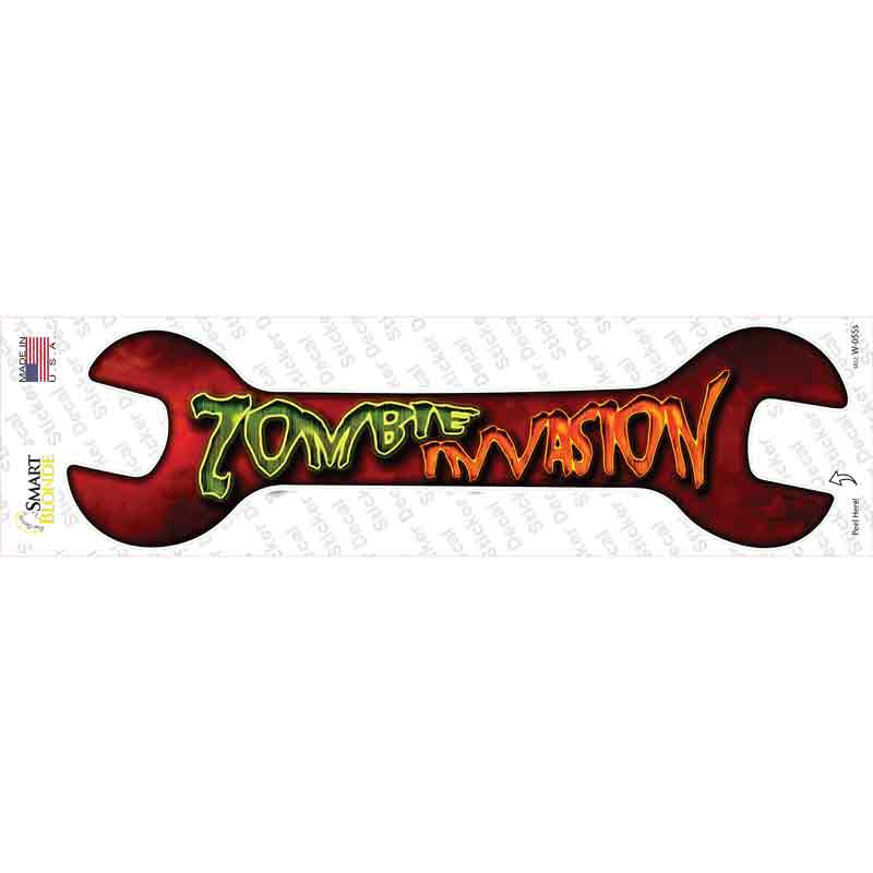 Zombie Invasion Novelty Wrench Sticker Decal