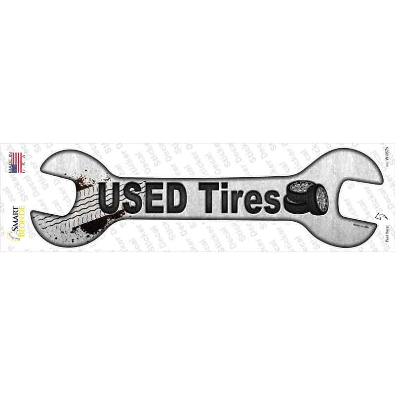 Used Tires Novelty Wrench Sticker Decal