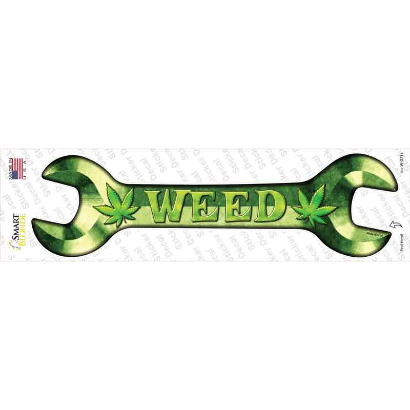 Weed Novelty Wrench Sticker Decal