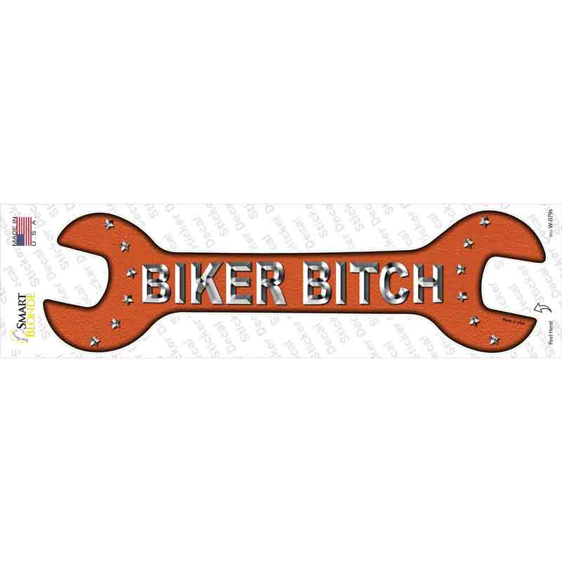 Biker Bitch Novelty Wrench Sticker Decal