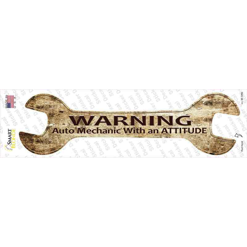 Auto Mechanic Novelty Wrench Sticker Decal