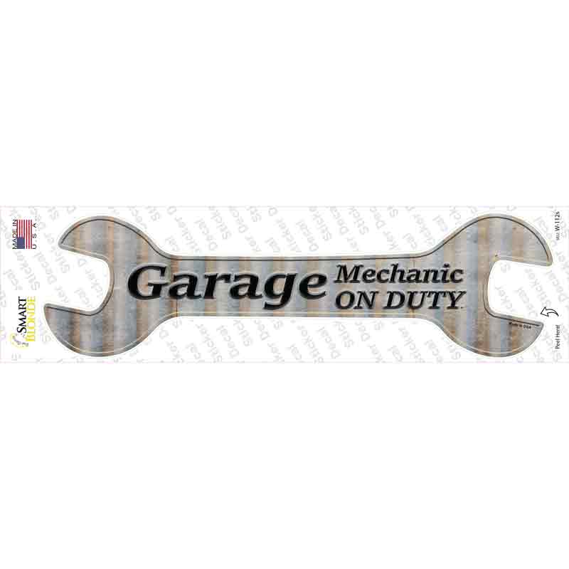 Garage Mechanic On Duty Novelty Wrench Sticker Decal