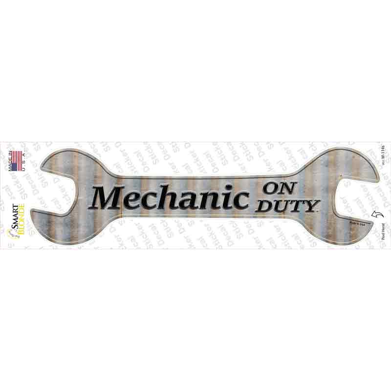 Mechanic On Duty Novelty Wrench Sticker Decal