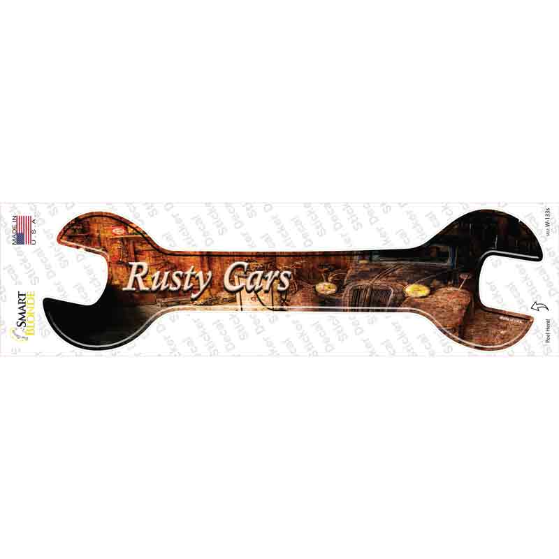 Rusty Cars Novelty Wrench Sticker Decal