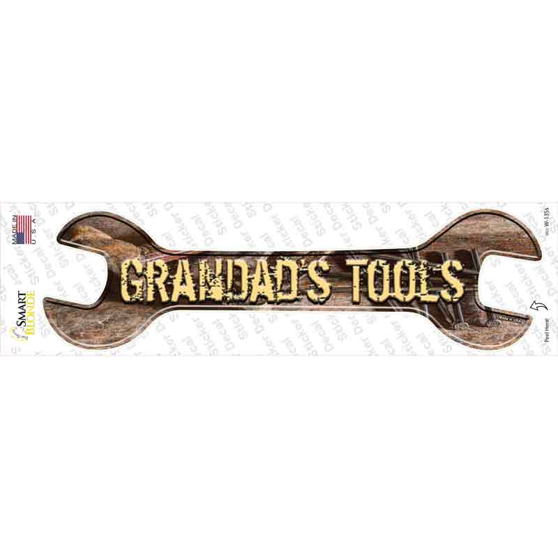 Grandads Tools Novelty Wrench Sticker Decal