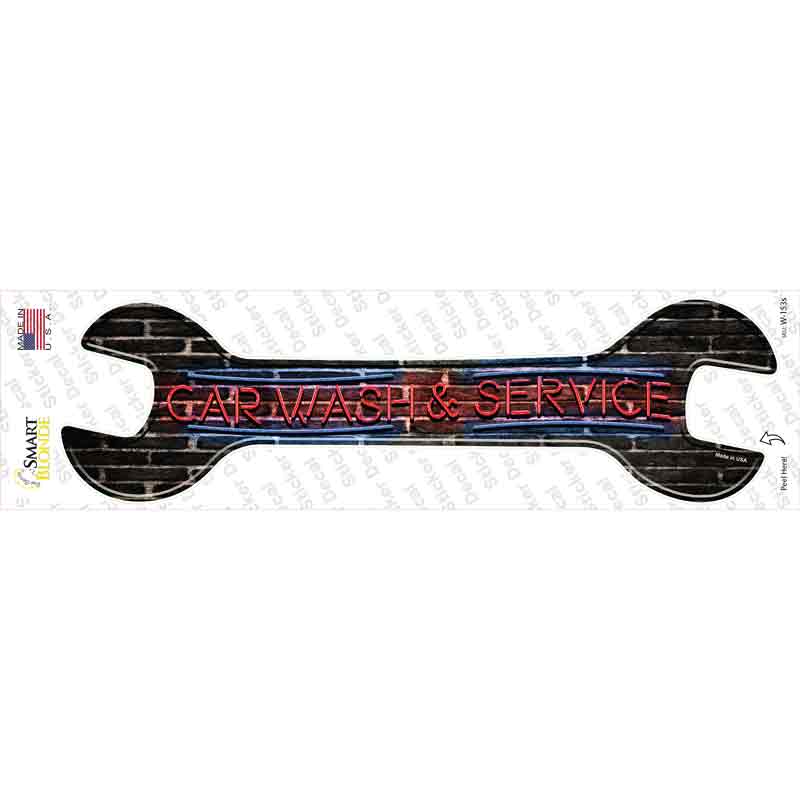 Car Wash and Service Novelty Wrench Sticker Decal
