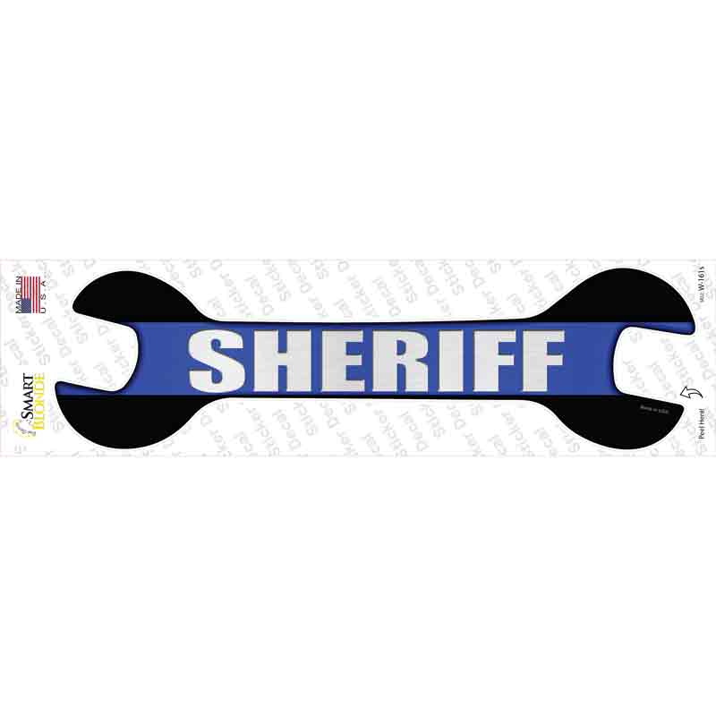 Sheriff Thin Blue Line Novelty Wrench Sticker Decal