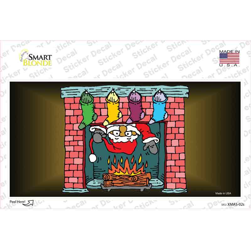 Santa Chimney Novelty Sticker Decal