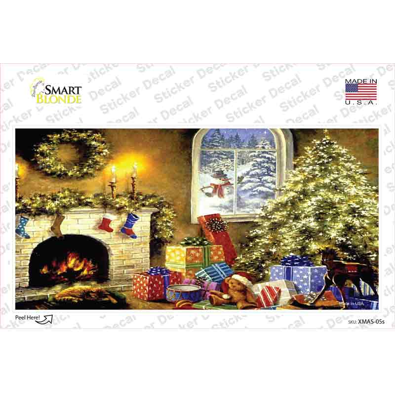 Christmas Scene Novelty Sticker Decal