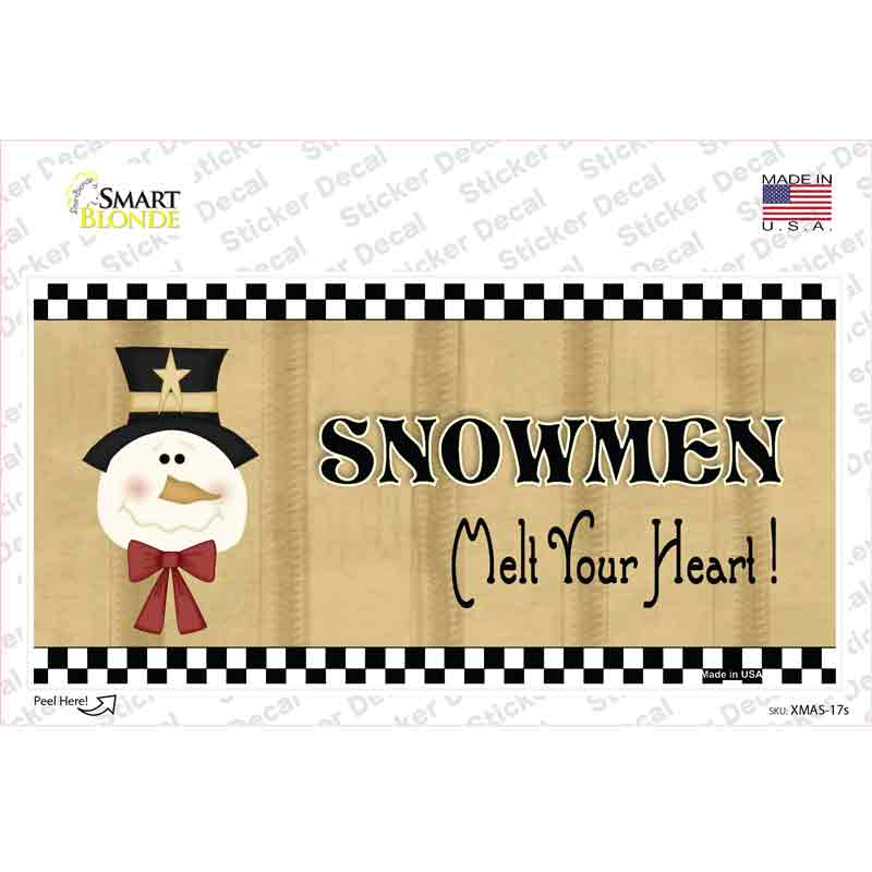 Snowmen Melt Your Heart Novelty Sticker Decal