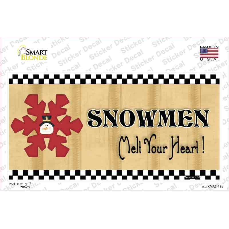 Snowflake Snowmen Melt Your Heart Novelty Sticker Decal