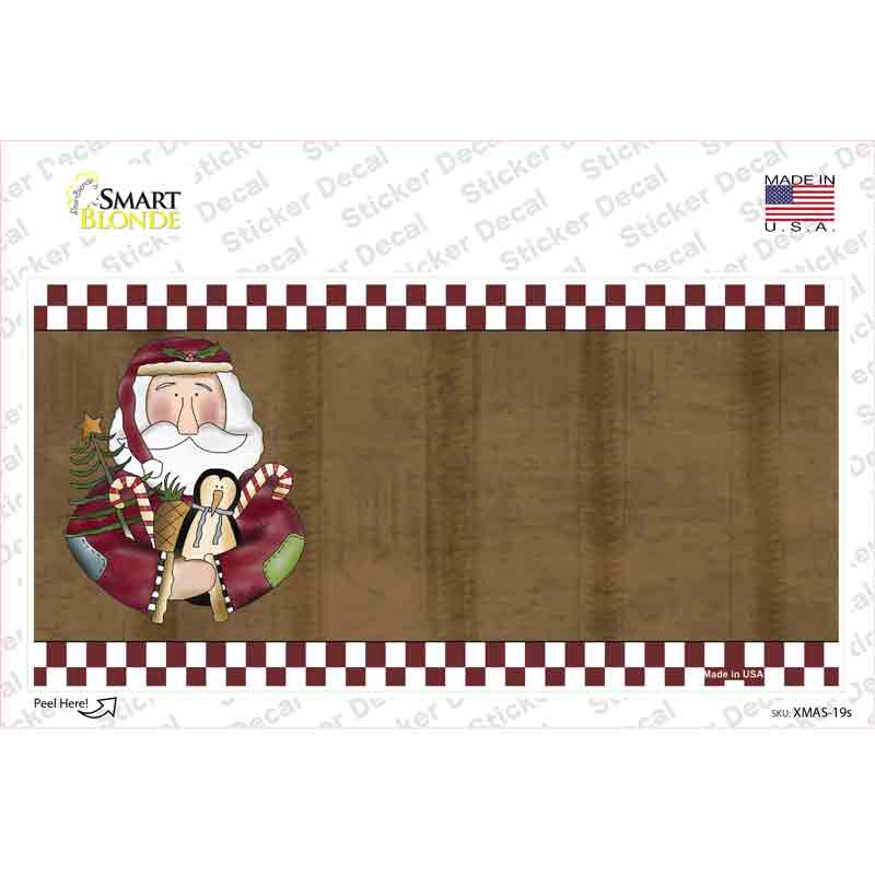 Santa With Rag Doll Novelty Sticker Decal