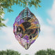 Wasp on Iridescence Flowers Novelty Metal Wind Spinner